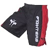 FIGHTERS - Fightshorts MMA Shorts / Cage / Schwarz-Rot