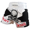 FIGHTERS - Muay Thai Shorts / Skull / Weiss-Schwarz