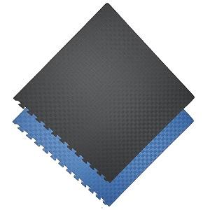 Tatami ad incastro / 100 x 100 x 2.5 cm / Tappetino puzzle per arti marziali / Nero-Blu