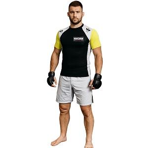 FIGHTERS - Rash Guard / Schwarz-Gelb-Weiss / Small