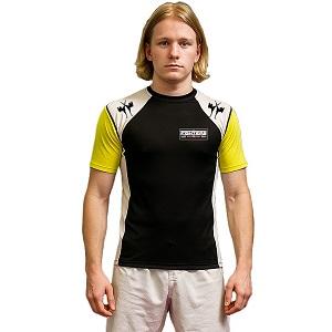 FIGHTERS - Rash Guard / Schwarz-Gelb-Weiss / XS (12 - 16 Jahre, - 155 cm)