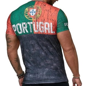 FIGHTERS - T-Shirt / Portugalo / Rosso-Verde-Nero / Medium