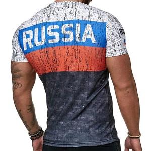 FIGHTERS - T-Shirt / Russland / Weiss-Blau-Rot-Schwarz / Large