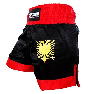 FIGHTERS - Pantaloncini Muay Thai / Albania / Nero / XL