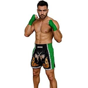 FIGHTERS - Thaibox Shorts / Elite Fighters / Schwarz-Grün / Medium
