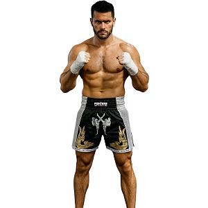 FIGHTERS - Thaibox Shorts / Elite Fighters / Schwarz-Weiss / Medium