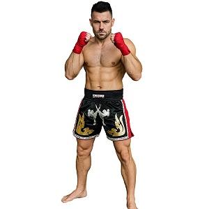 FIGHTERS - Thaibox Shorts / Elite Pro Fighters / Schwarz-Rot / Medium