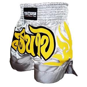 FIGHTERS - Shorts de Muay Thai / Argent-Gris / Small