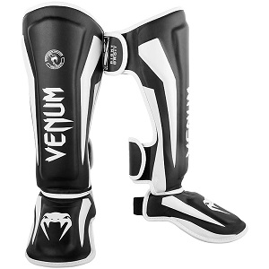 Venum - Espinilleras / Elite / Negro-Blanco / XL