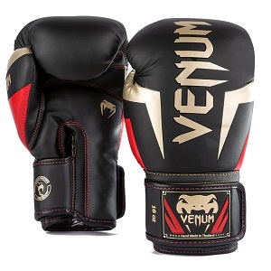 Venum - Guantoni / Elite / Nero-Oro-Rosso / 10 oz