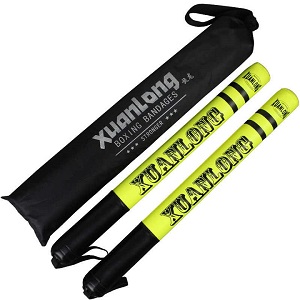 XUALONG - Fighting Combat Stiking Sticks / Nero-Giallo / Paio