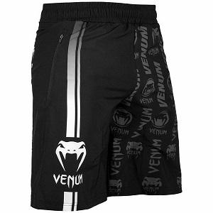 Venum - Pantaloncini di Fitness / Logos / Nero-Bianco / XL